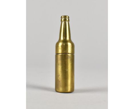 A Vintage Novelty Brass Pocket Lighter in the Form of a Beer Bottle, We are unable to Post This Lot, 6.5cms Long