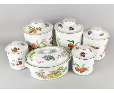 Five Royal Worcester Evesham Lidded Pots Together with a Country Kitchen Tureen