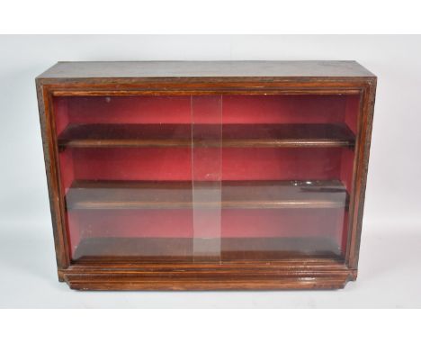 An Edwardian Mahogany Wall Hanging or Tabletop Two Shelf Glazed Display Cabinet, 58cms Wide and 41cms High