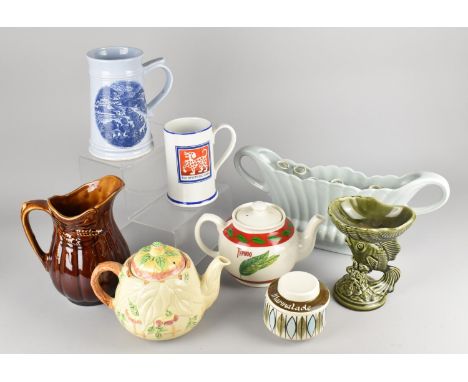 A Collection of Various Ceramics to Comprise Jersey Pottery Marmalade Pot, Burleigh English Inn Signs Spotted Dog Tankard, Sa