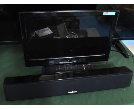 An Alba 15.5" TV with Remote Together with a Goodmans Speaker