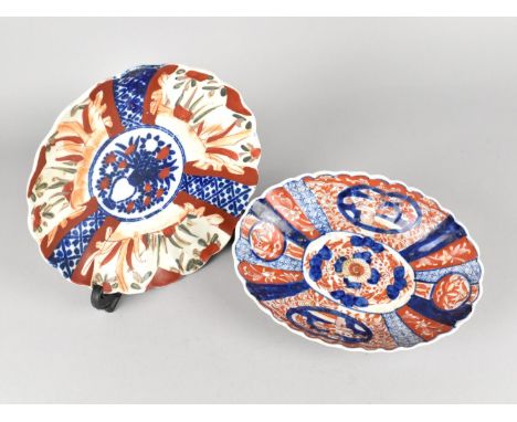 Two Pieces of Japanese Imari, Scalloped Edge Dish and Plate, 21cm Wide