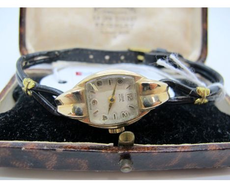 Tudor Royal; A Vintage Chester Hallmarked 9ct Gold Cased Ladies Wristwatch, the signed dial with Arabic numerals, the movemen