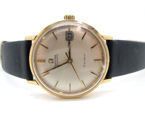 Omega; A Vintage Automatic Gent's Wristwatch, the signed dial with line markers, centre seconds and date aperture, (movement 
