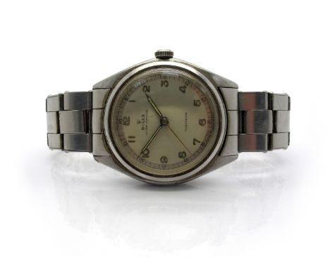 Rolex; A Vintage Automatic Stainless Steel Gent's Wristwatch, Ref: 5028, the signed dial with Arabic numerals and centre seco