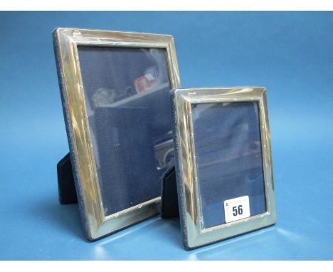 A Pair of Graduated Hallmarked Silver Mounted Rectangular Photograph Frames, R. Carr, Sheffield 1995, each with ribbon and re