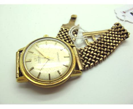 Omega; A Vintage Seamaster Automatic Gent's Wristwatch, the signed dial with line markers and centre seconds, (movement unsee