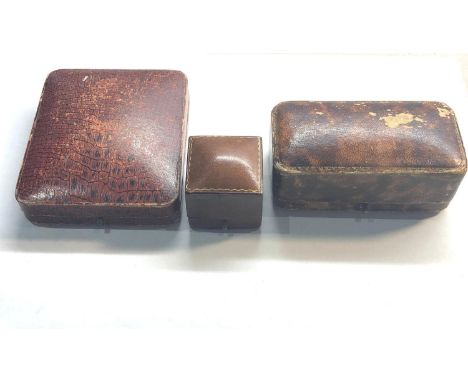 3 antique / vintage boxes watches and ring box age related wear 