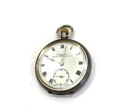 Vintage Gents Kendal and Dent makers to the Admiralty Stamped .925 sterling silver pocket watch  hand-wind  working (No warra
