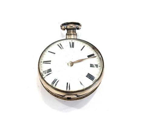 Antique hallmarked .925 silver pair cased fusee pocket watch key-wind spares and repairs, Code on Case - 4315 no code on move