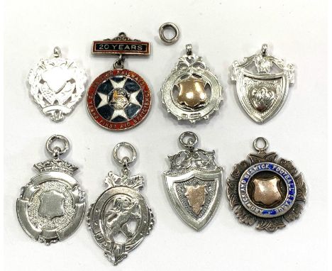 Selection of 8 vintage fobs, fobs have been cleaned, approx weight 63g 
