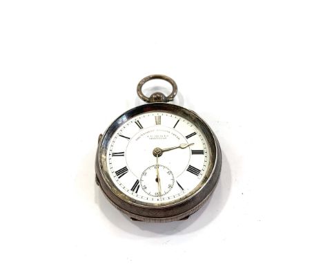 Vintage gents hallmarked .925 sterling silver open faced pocket watch  key-wind  working code on case - 582564  code on movem