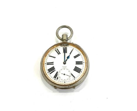 Vintage gents jumbo / goliath pocket watch  hand-wind  spares and repairs  w/ pin set hands, swiss made movement  maker - M.M