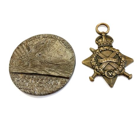 WW1 medals w/ RMS Lusitania  inc 1914-15 Star named 15263 private F Pearson - Yorkshire Light Infantry, In vintage condition 