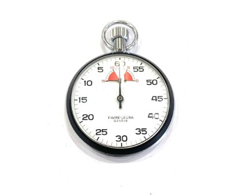Vintage 1970's Favre-Leuba Geneve stop watch  Hand-wind working (No warranty given) w/ Favre-Leuba dial &amp; 7 jewel movemen