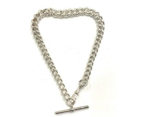 Antique silver Albert chain, this item has been cleaned, total approximate weight: 72.8g 