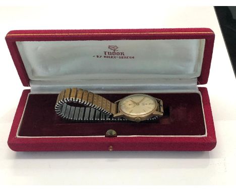 Vintage gents 1960's Tudor Royal 9ct gold presentation wristwatch hand-wind working (No warranty given)  w/ rare original Tud