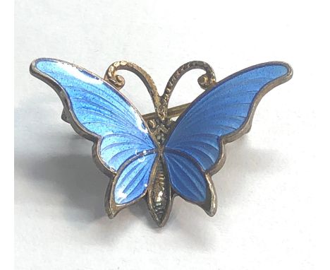 Small silver and enamel butterfly brooch measures approx 25mm by 18mm hallmarked 925s good condition 