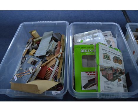 Two Tubs of 00 Scale Model Building Materials and Parts for Repair 