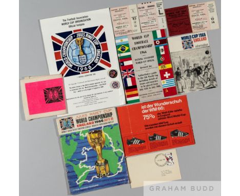 World Cup 1966 England selection,
includes rare original leaflet launching the 1966 World Cup, official insignia re: copyrigh