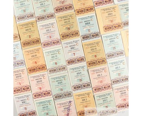 A complete collection of 32 World Cup Finals tickets from the 1962 tournament in Chile,
please note that since this lot was f