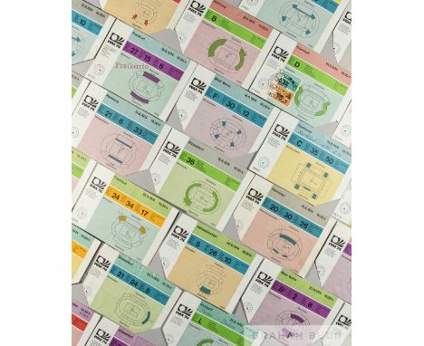 A complete collection of 39 tickets from the 1974 World&nbsp; Cup in West Germany,
all 38 matches are included plus a scarcer