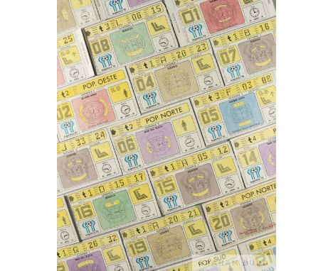 A very-near collection of 37 tickets from the 1978 World Cup in Argentina,
lacking only the scarce No.23 ticket from the Grou