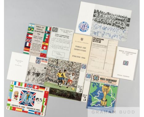 Football World Cup England 1966 interesting selection of brochures and booklets,&nbsp;
relating to World Cup, includes FA iti