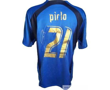 2006 World Cup Andrea Pirlo signed Italy national replica shirt made by Puma as worn during the tournament. 
Italy went on to