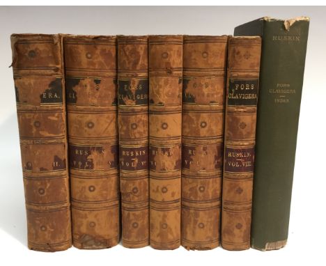 Ruskin (John), Fors Clavigera, first edition, George Allen, Kent 1871-1884, eight volumes bound as six, period full tooled ca