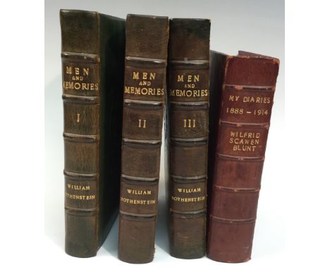 Rothenstein (William), Men and Memories: Recollections, Faber & Faber Limited, London 1931-1939, three-volume set, bound in f