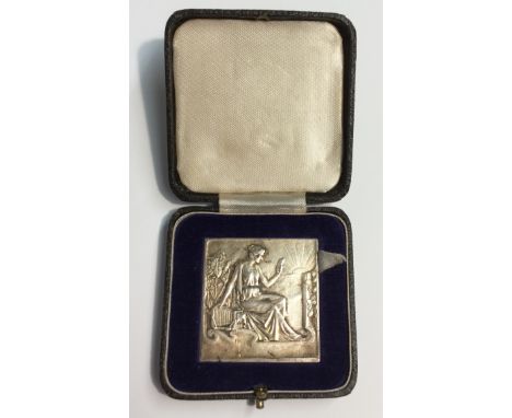 Photorgaphy - a George V square silver medallion, awarded to A.G. Bagshaw, for winning the U.P.P. Leighton Herdson Trophy 195