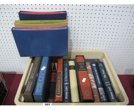 Fourteen Various Folio Society Books, to include: London Portrait of a City, Samuel Smiles, The Riddle of The Sands, Michaela