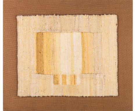 *Bobbie Cox (British, 1930-2018) Carrara Relief 2, in Onyx bearing inscribed label to reverse wool tapestry mounted to hessia