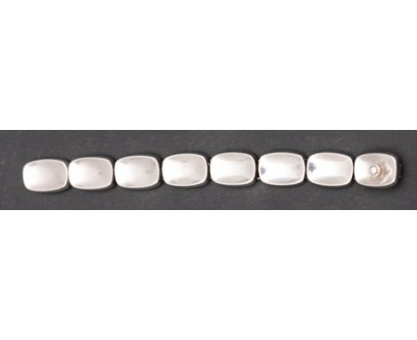 * Bent Knudsen (1924-1997), Denmark, a mid-20th century, silver bracelet, of rounded rectangular links, stamped 'BENT K', mod