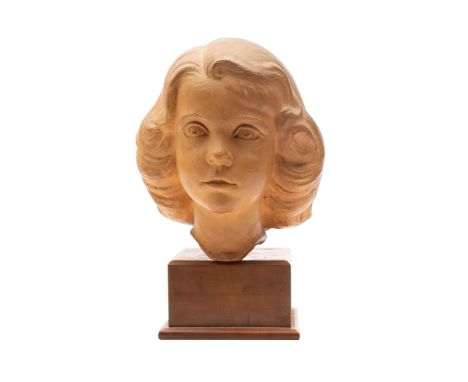 * Arthur Fleischmann (1896-1990) Bust of a Katherine McClure-Smith, aged 3, terracotta, incised signature A Fleischmann, 1942