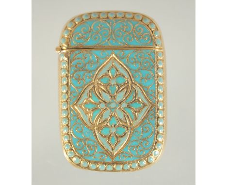 AN ENAMEL PERSIAN VESTA,, 4.5cm long.