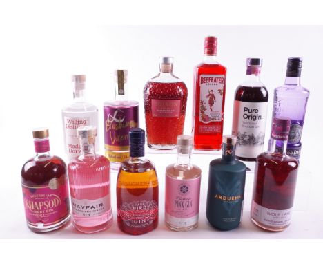 12 BOTTLES FLAVOURED GINAustralian Distilling Co Rhapsody Ruby Blackcurrant + Elderberry; Mayfair Rhubarb + Ginger; Rare Bird