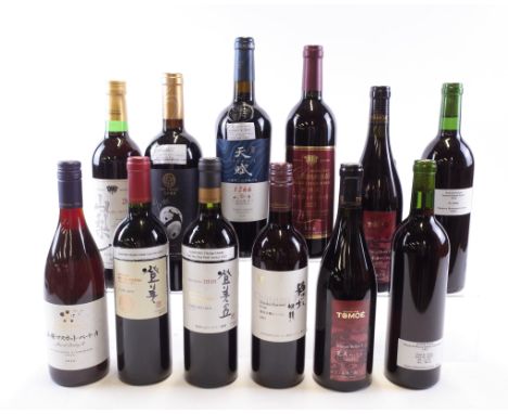 12 BOTTLES CHINESE AND JAPANESE RED WINEChâteau Mercian Muscat Bailey A 2020; Chanmoris Muscat Bailey A 2022 and Grand Chanmo