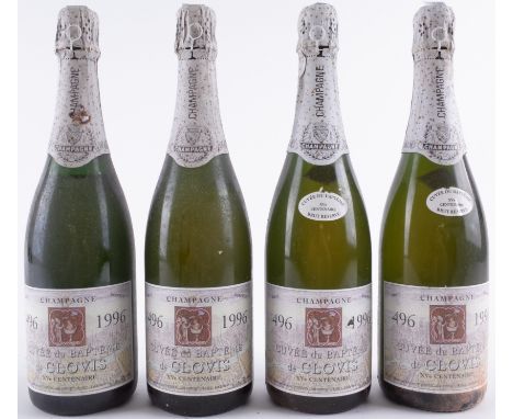 FOUR BOTTLES CHAMPAGNE THIRION-MALISSART, CUVÉE DU BAPTÈME DE CLOVIS VINTAGE 1996Levels - one bottle mid shoulder.From the Wi