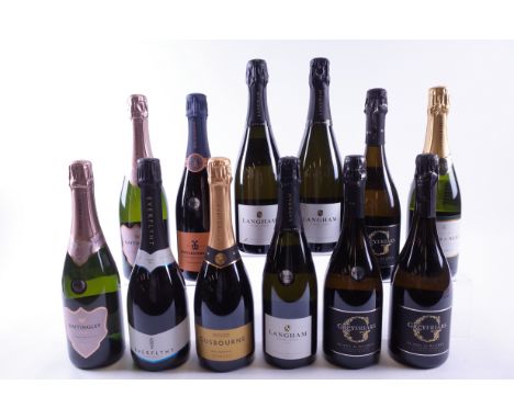 12 BOTTLES ENGLISH SPARKLING WINEHattingley 2 x Rosé Brut 2019; Everflyht Brut NV; Busi Jaconsohn Cuvée Brut 2019; Gusbourne 