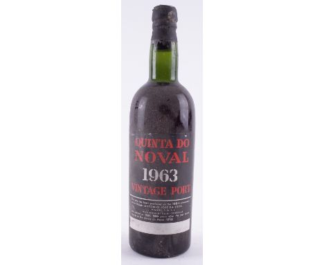 ONE BOTTLE QUINTA DO NOVAL 1963 VINTAGE PORTLevel - very top shoulder.  Some capsule damage.From the Wine Cellar of the late 