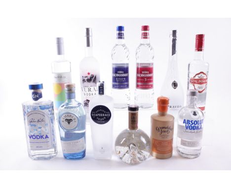 12 BOTTLES VODKAGraham Norton's Premium; Ramsbury Single Estate; Scapesgrace Small Batch; Studer Swiss Gold Pure Grain; Grand