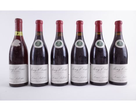 SIX BOTTLES OF RED BURGUNDYFive bottles Morey St-Denis, Louis Latour 1985; 1 bottle Morey St-Denis, 1er Cru Clos des Ormes, L