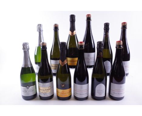 12 BOTTLES ENGLISH SPARKLING WINEBride Valley 2 x Blanc de Blancs 2018; Albourne Estate 2 x Premier Cuvée 2017; Woodchurch 2 