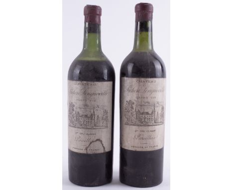 TWO BOTTLES CHÂTEAU PICHON BARON, 2ÈME CRU CLASSÉ, PAUILLAC, VINTAGE UNKNOWNFrom the Wine Cellar of the late Michael Blyth-Wh