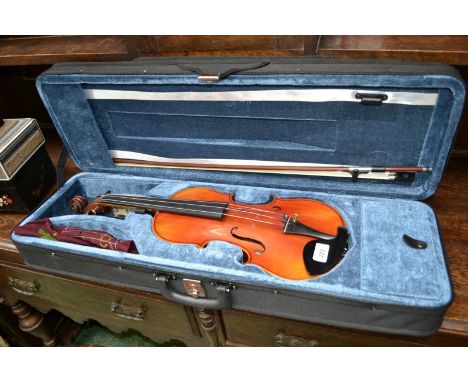 A German violin, 36.5cm two-piece back, the interior with label for Antonius Stradivarius Cremonenfis Faciebat Anno 1733, 58c