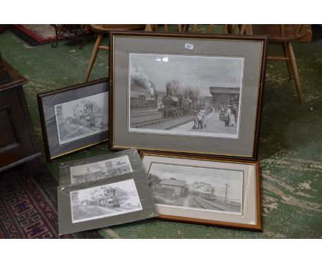 John S Gibb (Bn1939) by & after
Lancaster L.N.W.R 1903, signed ltd print, 347/850, 37cm x 52cm, framed;  others, Cart Lane Cr