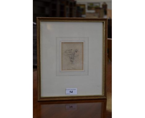 Myles Birket Foster (1825 - 1899)
Lisson Mill
pencil sketch,  9cm x 7.5cm, label to verso, Christies Lot 114, Nov 17 1970, fr