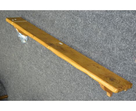 A 20th century burr elm hand made shelf